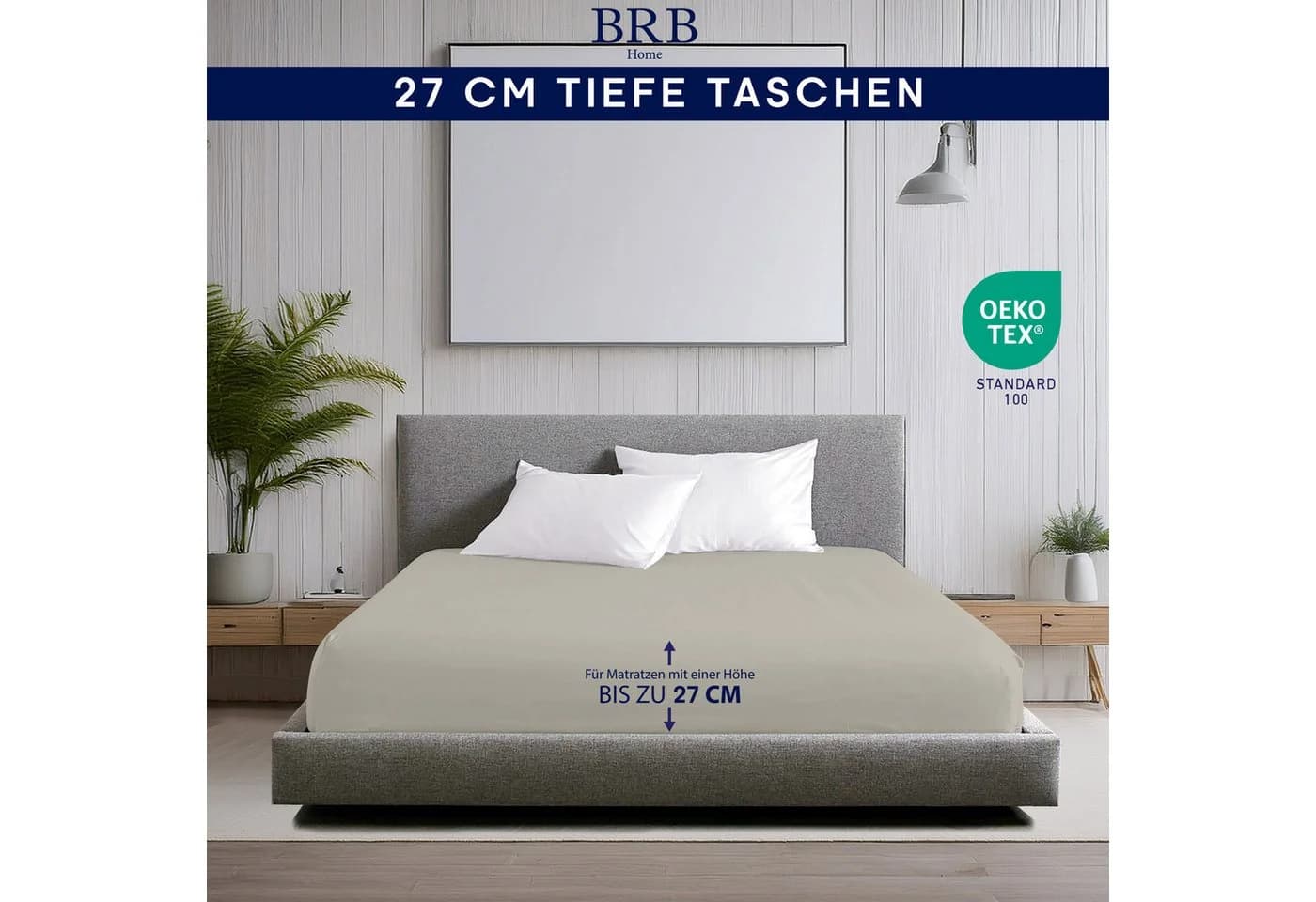 BRB HOME Spannbettlaken Jersey Baumwolle bis 27 cm - Bild 5