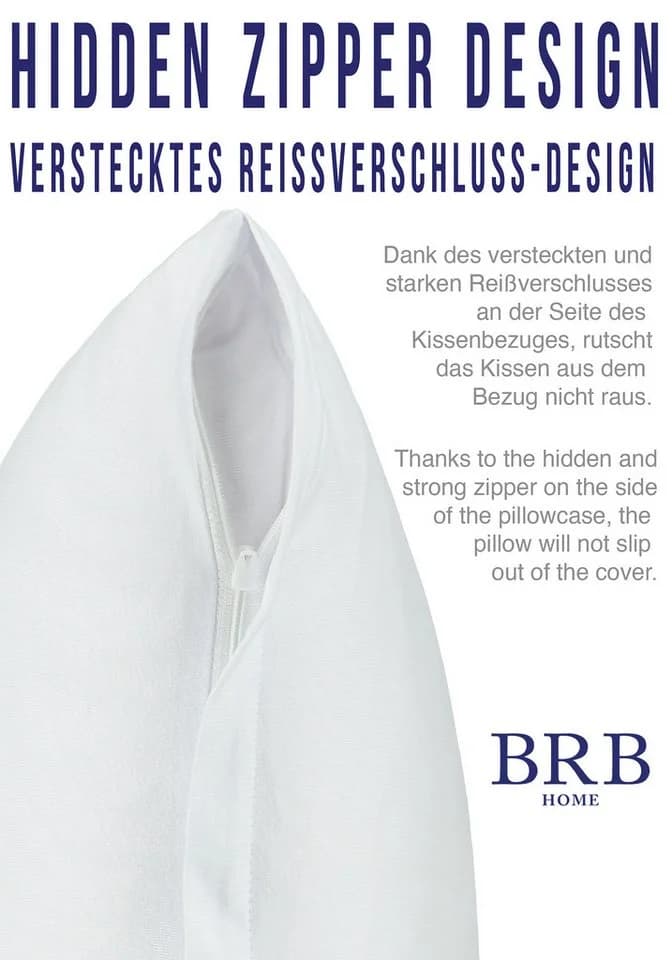 BRB HOME Kissenbezüge 40x80 cm Baumwolle Jersey