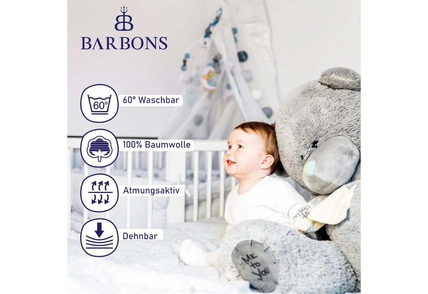 BARBONS Spannbettlaken Baby Jersey Gelb 100% Baumwolle - Bild 3