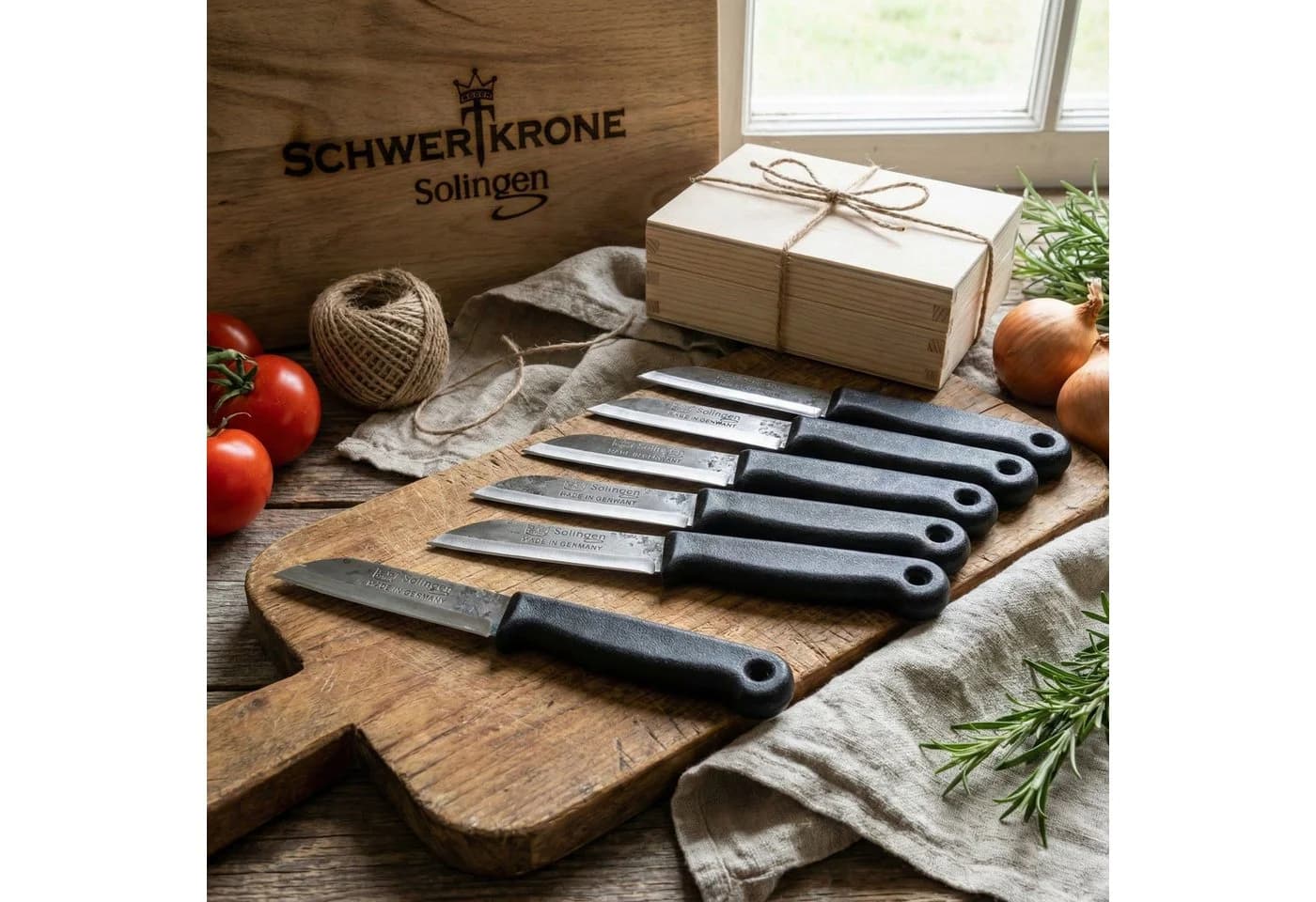 Schwertkrone Schälmesser Set 7-tlg. Schwarz Rostfreier Edelstahl