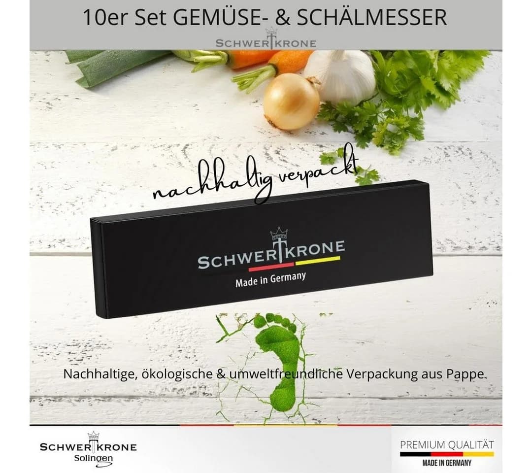 Schwertkrone Schälmesser Set 7-tlg. Schwarz Rostfreier Edelstahl - Bild 5