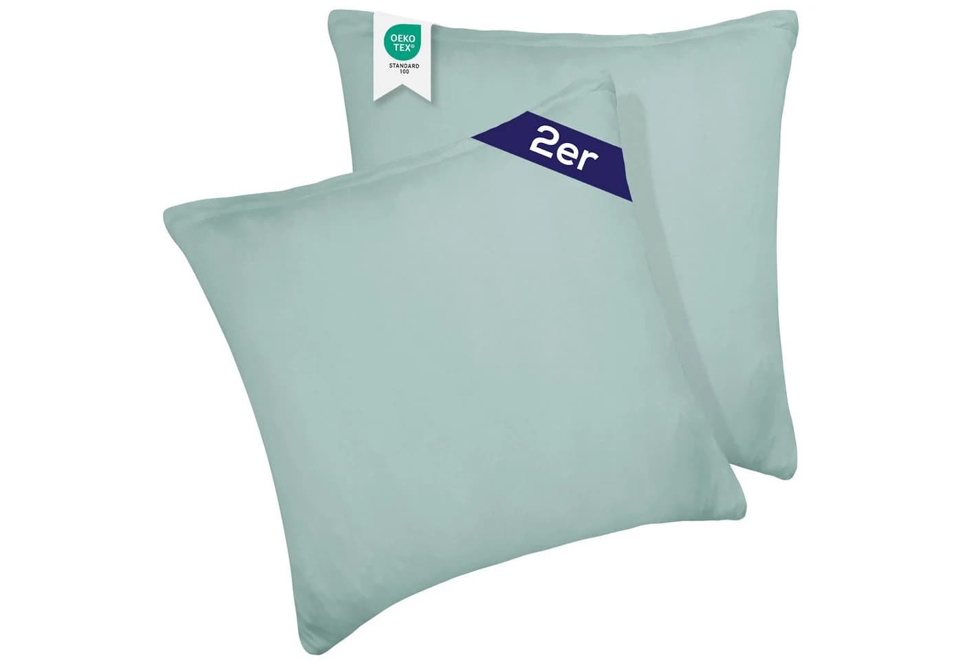 BARBONS Kissenbezug 2er-Set Grün 100% Baumwolle Jersey