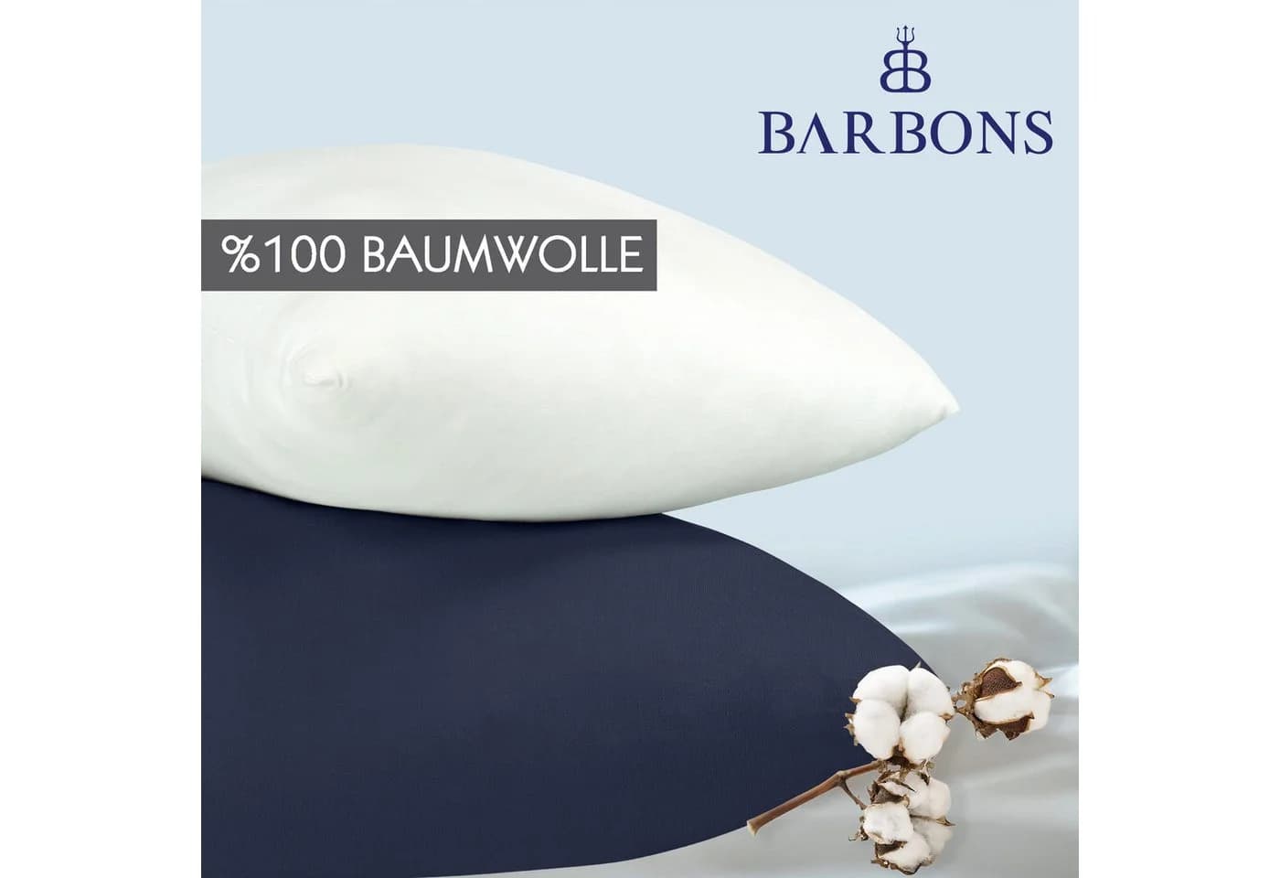 BARBONS Kissenbezug 100% Baumwolle Jersey 2 Stück - Bild 3