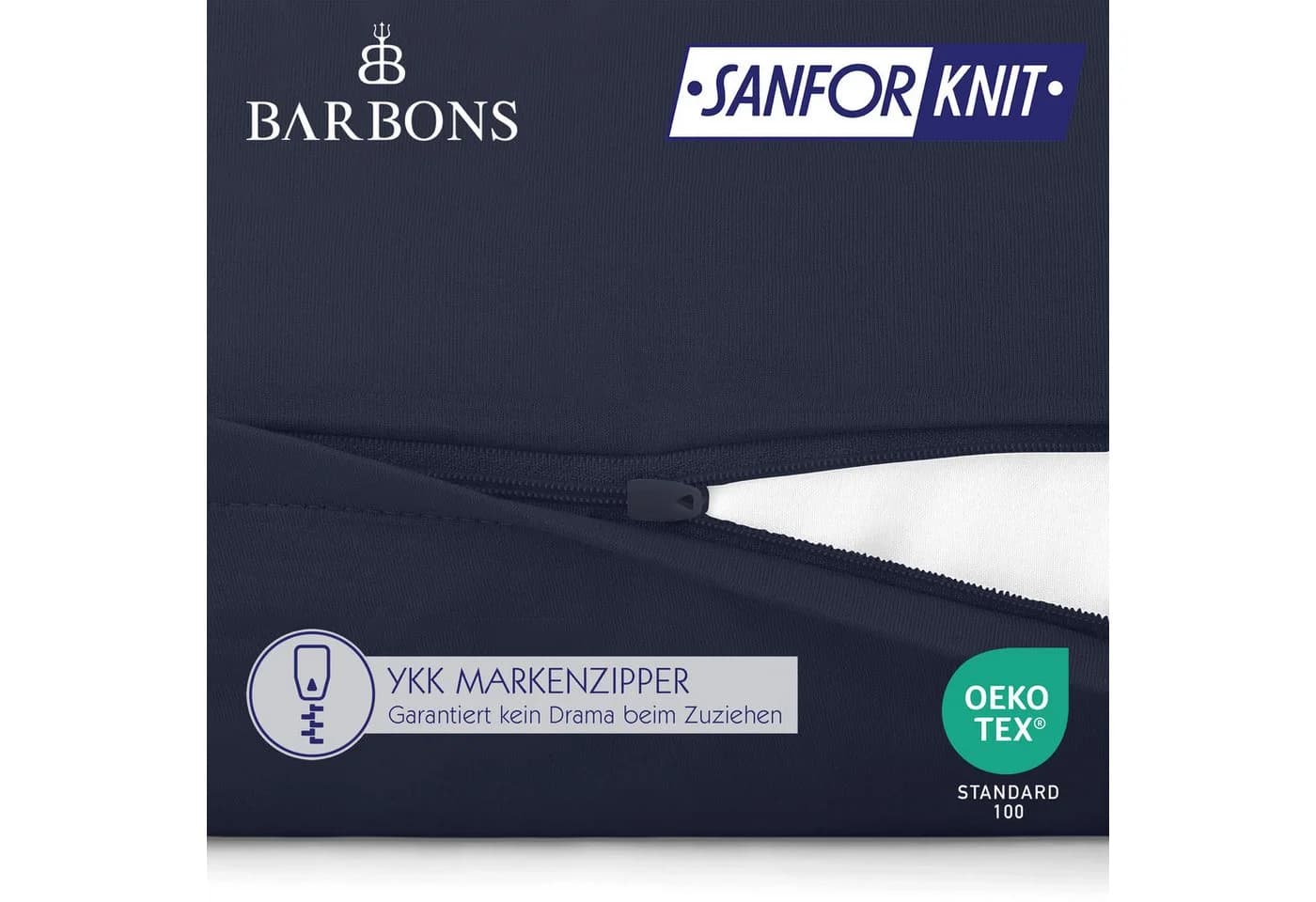 BARBONS Kissenbezug 100% Baumwolle Jersey 2 Stück - Bild 4