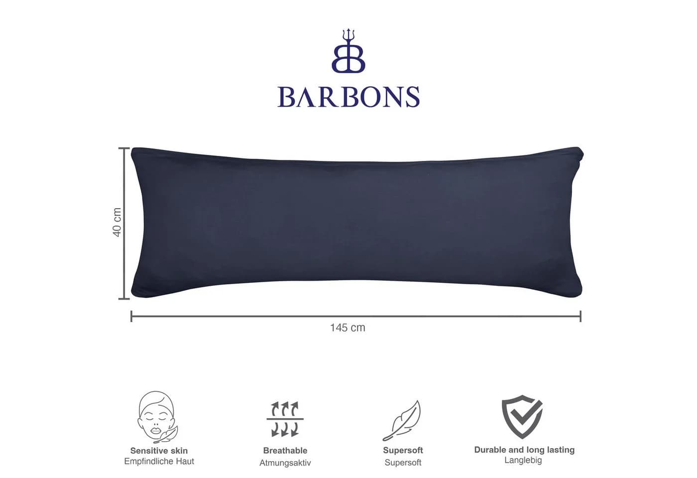 BARBONS Kissenbezug 100% Baumwolle Jersey 2 Stück - Bild 5