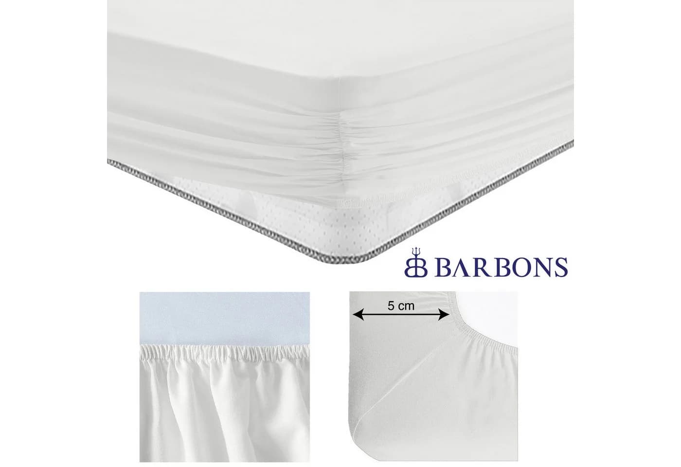 BARBONS Spannbettlaken Jersey 2er-Set 145 g/m² Baumwolle Rundgummi Atmungsaktiv - Bild 4