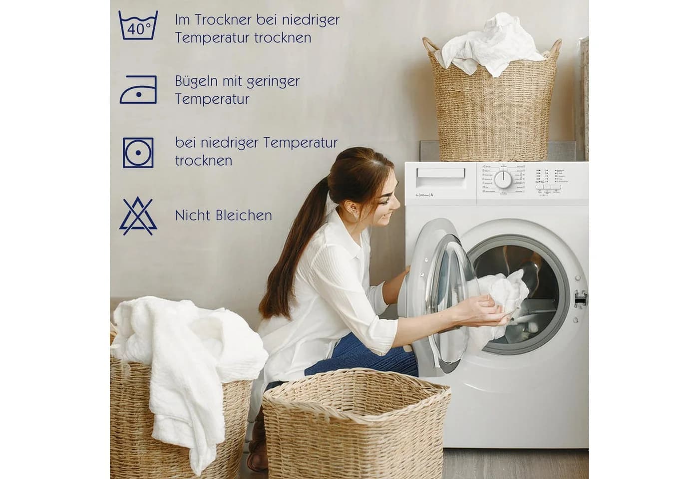 BRB HOME Spannbettlaken Polyester Weiß Mikrofaser - Bild 5