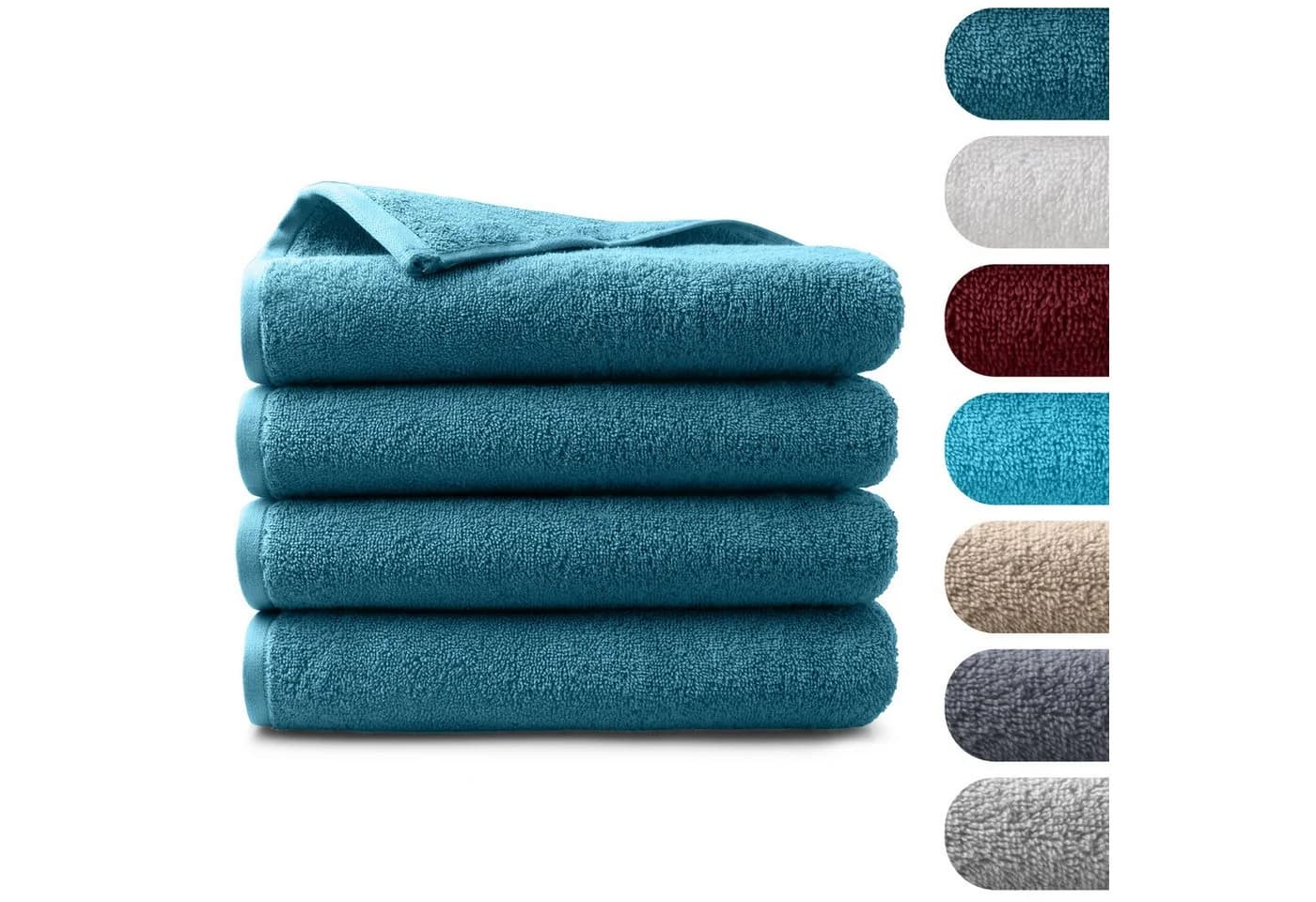 BARBONS Badetücher Duschtücher Set, Handtücher 4-tlg 70x140cm Walkfrottee 100% Baumwolle - Bild 2