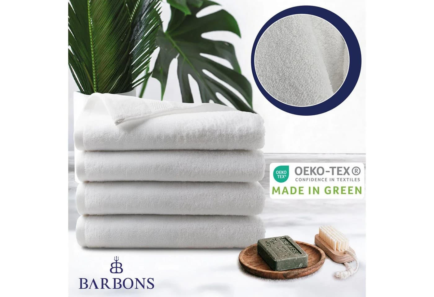 BARBONS Handtücher Set – 8-tlg. 100% Baumwolle Walkfrottee