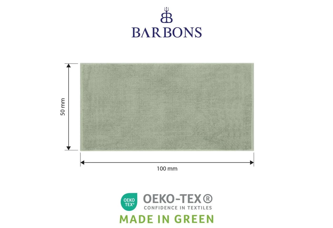 BARBONS Handtuch Set 6-tlg. 100% Baumwolle Walkfrottee Dunkelgrün/Hellgrün - Bild 5