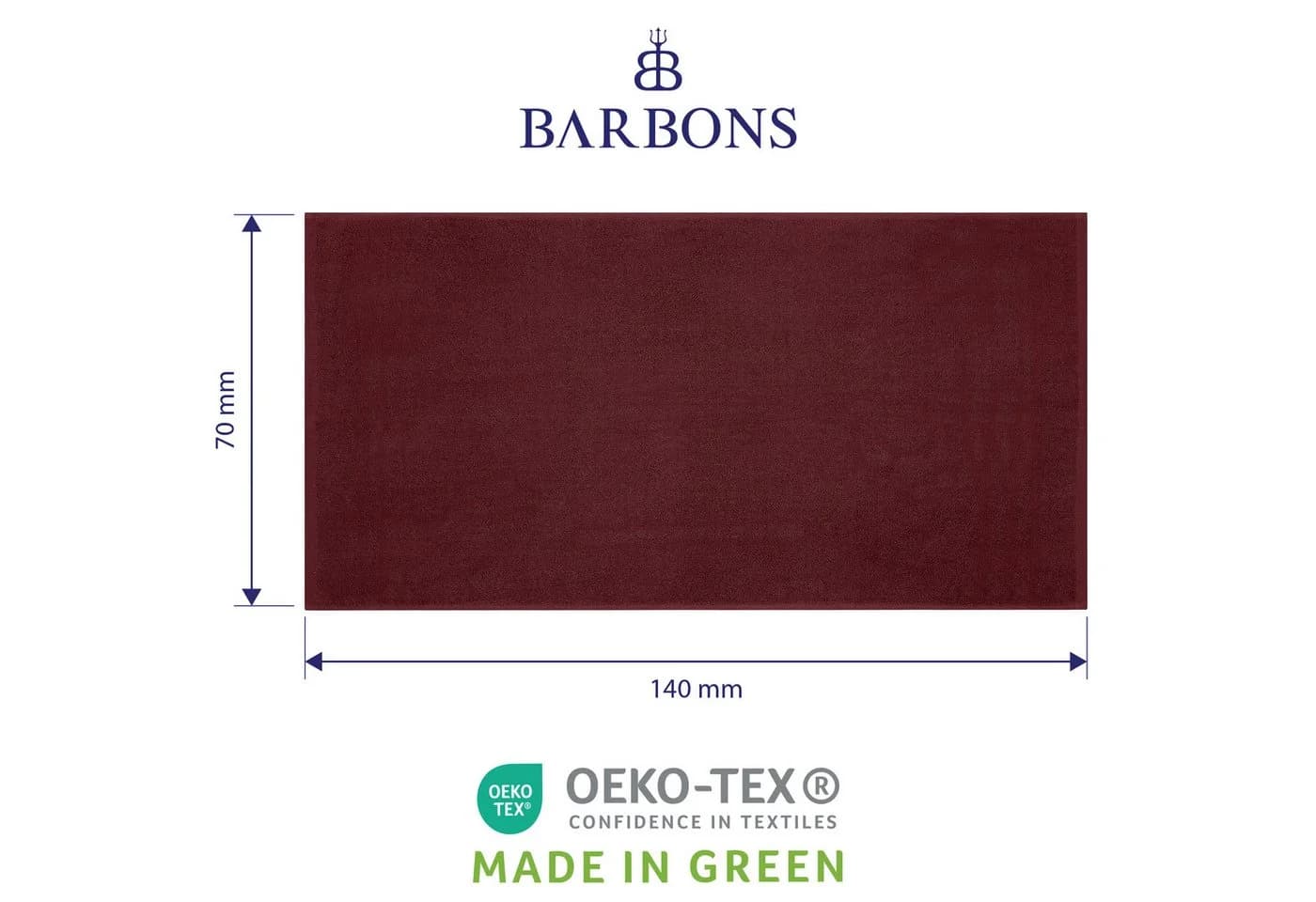 BARBONS Handtuch Set 6-tlg. Bordeaux/Taupe 100% Baumwolle Walkfrottee - Bild 4