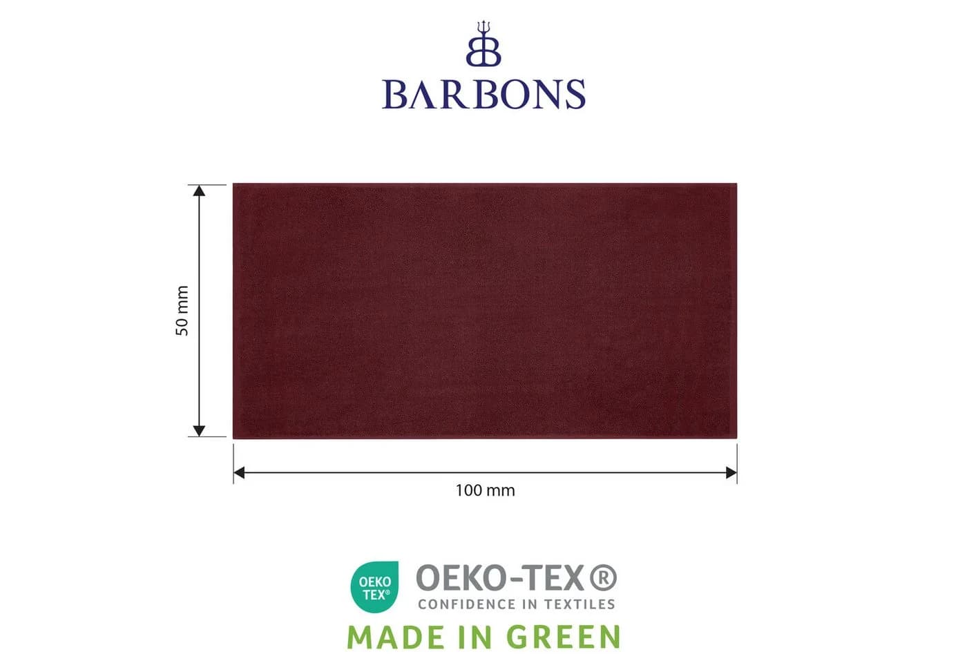 BARBONS Handtuch Set 6-tlg. Bordeaux/Taupe 100% Baumwolle Walkfrottee - Bild 5