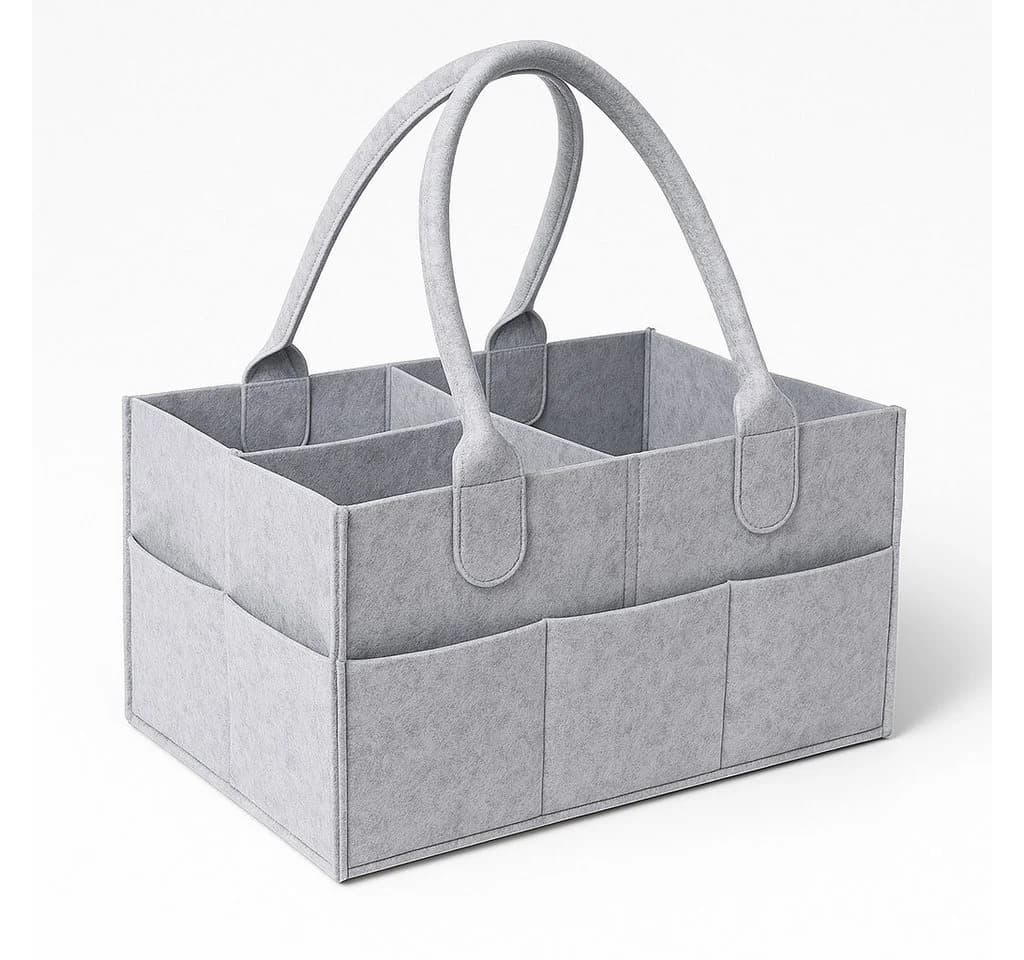 BLACKROCK Allzweckkorb Wickeltisch Organizer Filztasche Grau Multifunktional - Bild 2