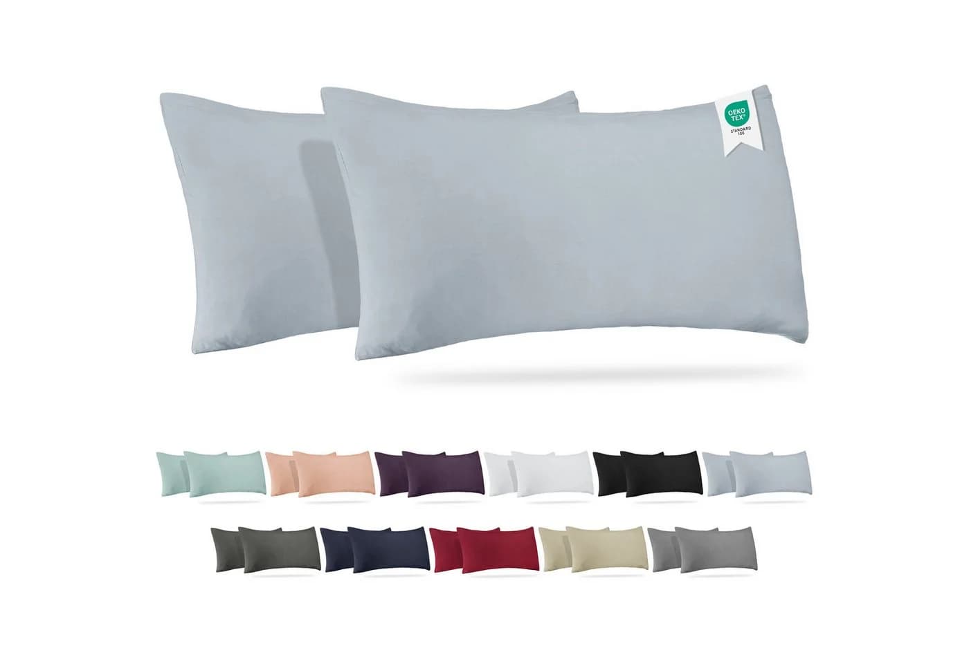 BARBONS Kissenbezug 100% Baumwolle Jersey 2 Stück 165 g/m² - Bild 2