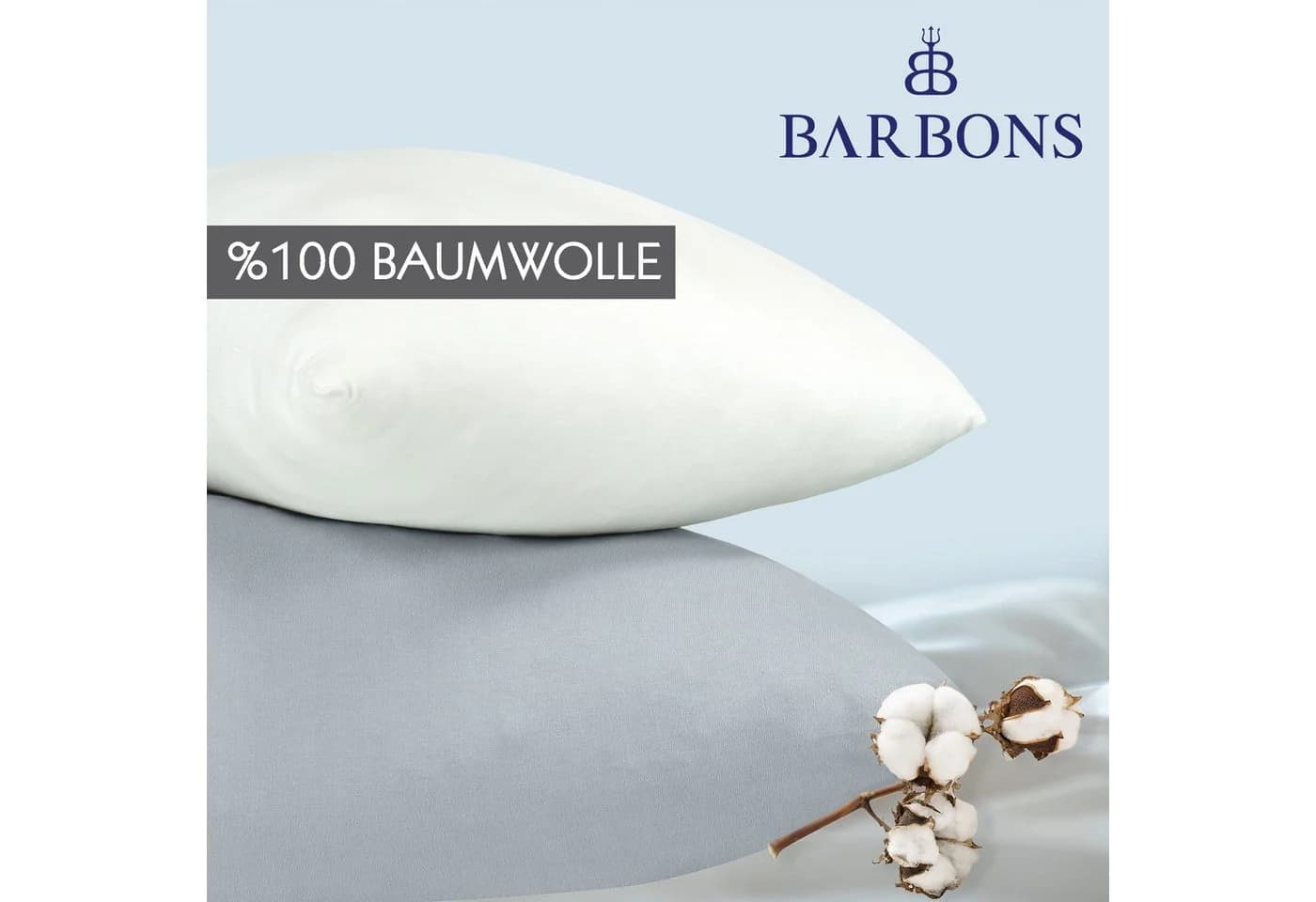 BARBONS Kissenbezug 100% Baumwolle Jersey 2 Stück 165 g/m² - Bild 3