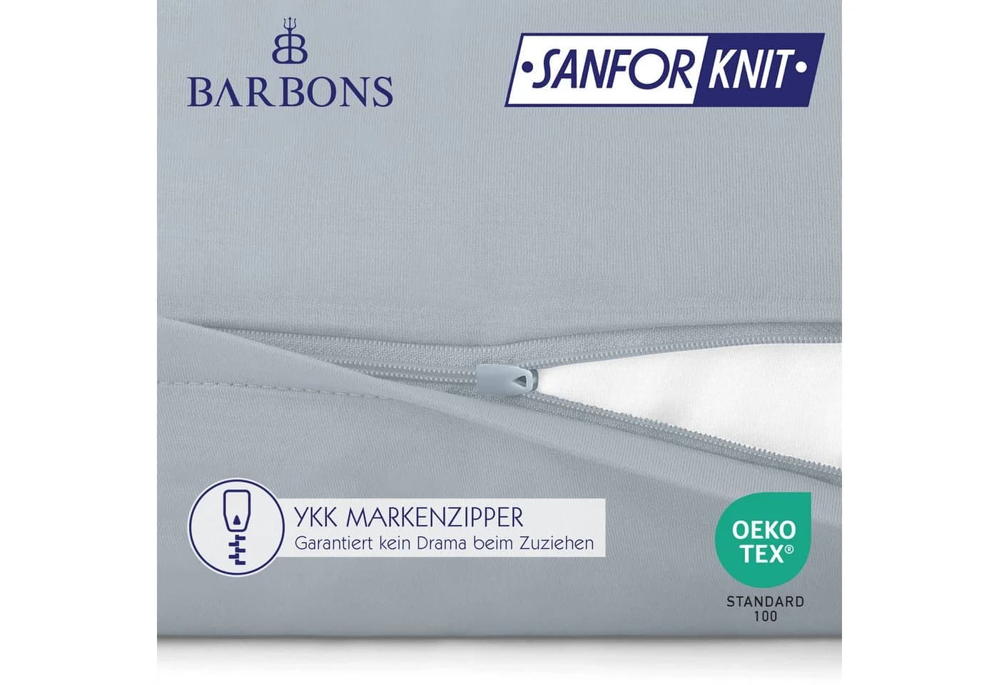 BARBONS Kissenbezug 100% Baumwolle Jersey 2 Stück 165 g/m² - Bild 4