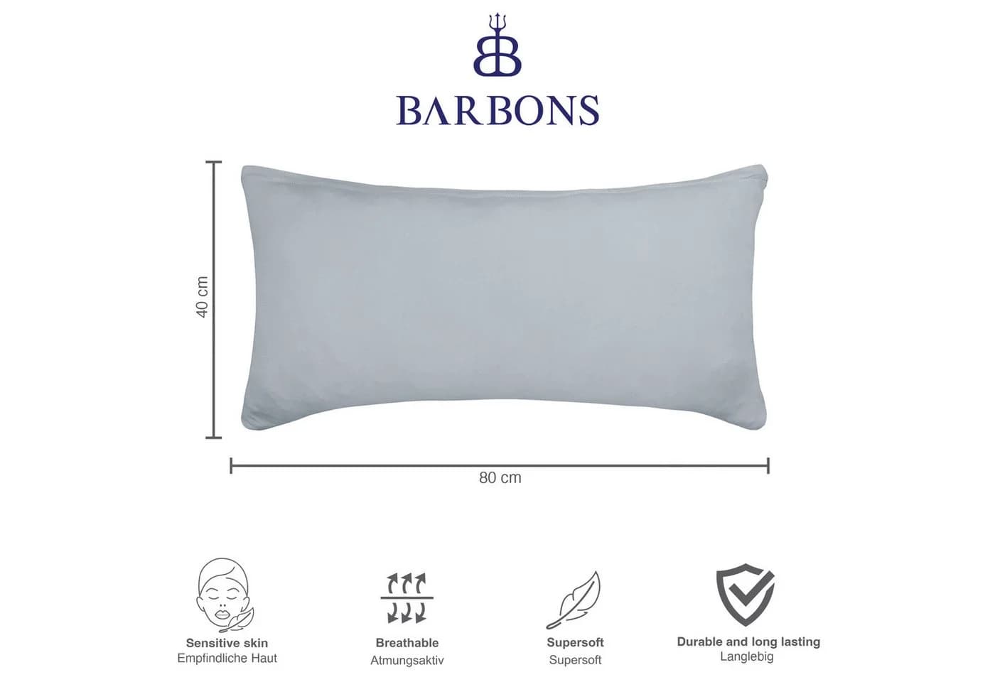 BARBONS Kissenbezug 100% Baumwolle Jersey 2 Stück 165 g/m² - Bild 5