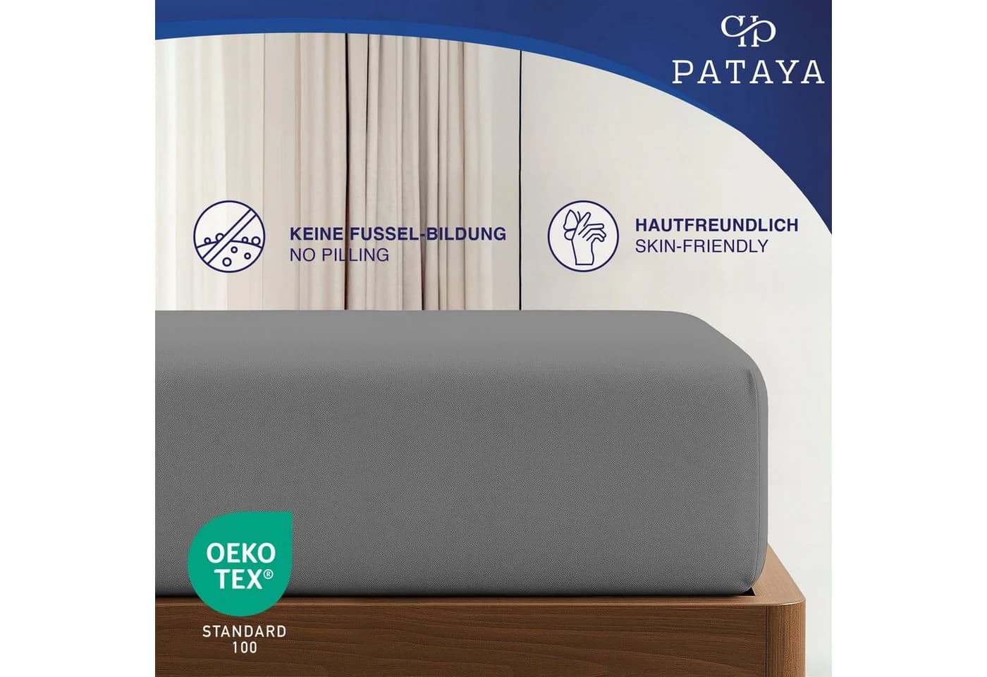 Pataya Spannbettlaken Jersey Bettlaken, bis zu 25cm Höhe, Gummizug: rundum, atmungsaktiv, hautfreundlich