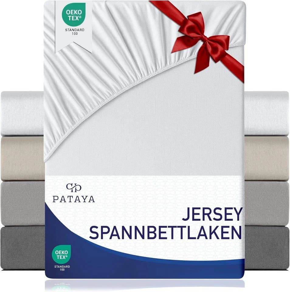 Pataya Spannbettlaken Jersey Bettlaken, bis zu 25cm Höhe, Gummizug: rundum, atmungsaktiv, hautfreundlich - Bild 2