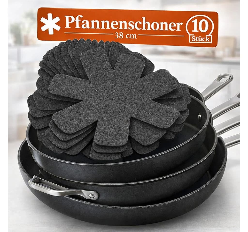 Emmy Home Pfannenschoner aus Filz 10-tlg. Schwarz - Bild 2