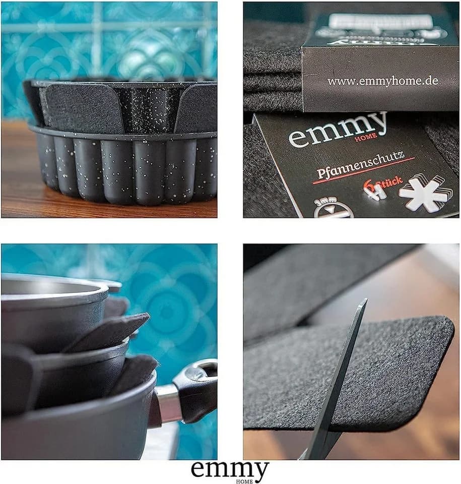 Emmy Home Pfannenschoner aus Filz 10-tlg. Schwarz - Bild 3