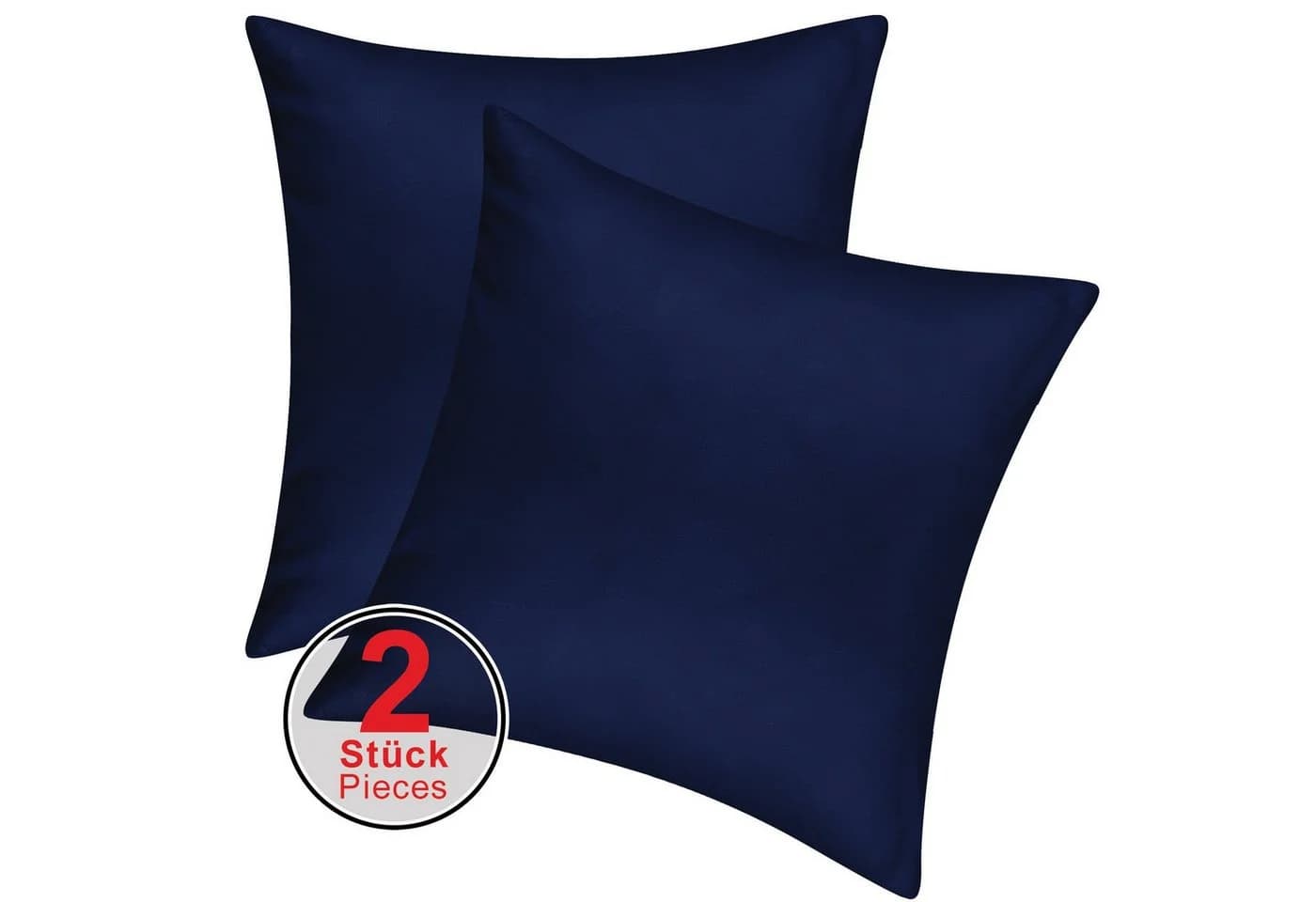 Pataya Kissenbezug 100% Baumwolle Jersey Blau 2er-Set