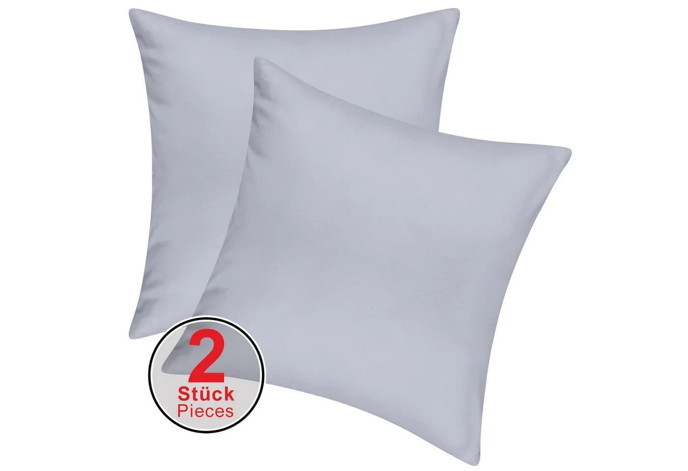 Pataya Kissenbezug 100% Baumwolle Grau Jersey 2er Set