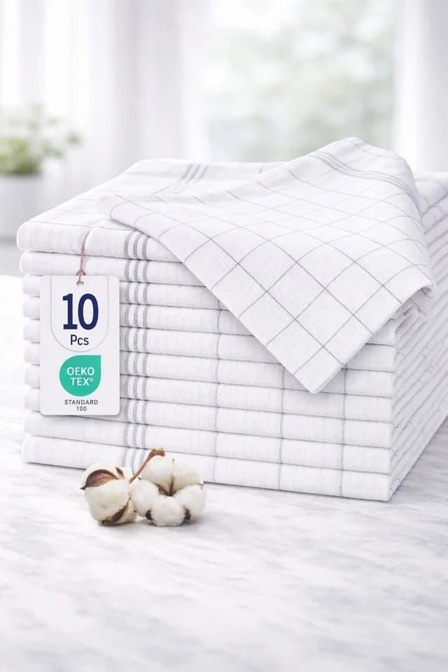 BRB Geschirrtuch Set 10-tlg. 100% Baumwolle Anthrazit - Bild 2