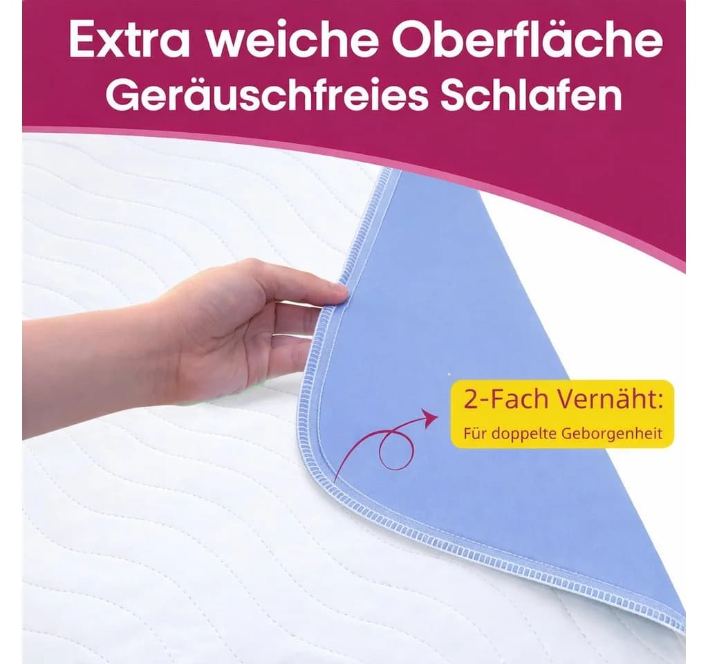 PTY HOME Inkontinenzauflage Premium Bett wasserdichte Matratzenauflage - Bild 3