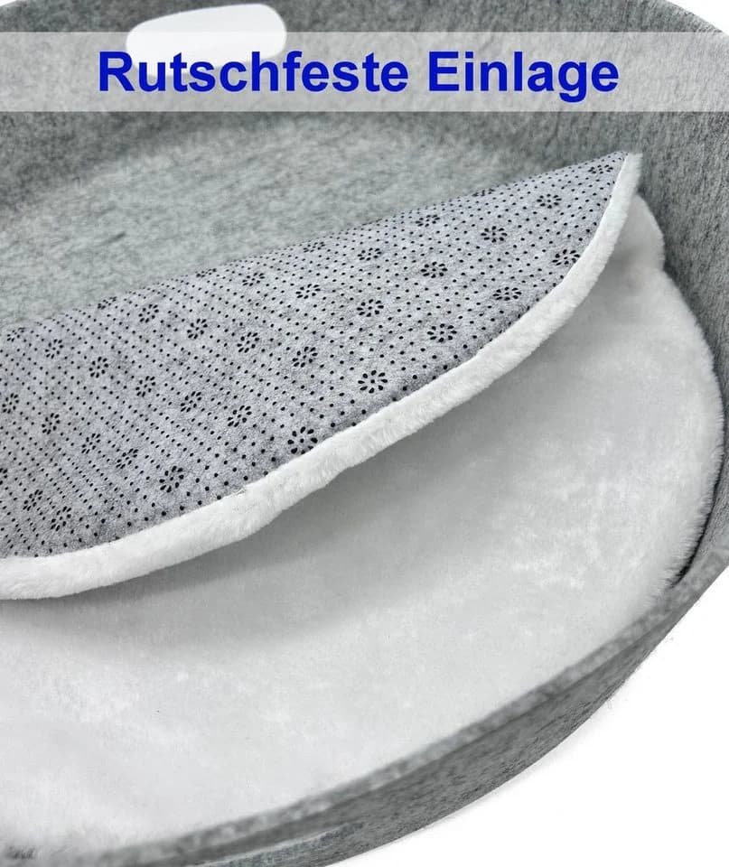 Pisi & Bili Katzenhaus Katzenkorb aus Filz Grau - Bild 5