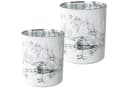 CREATIV HOME Windlichter Set Weiß Glas Wintermotiv Bild 1