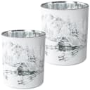 CREATIV HOME Windlichter Set Weiß Glas Wintermotiv Bild 2