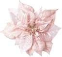 Creativ deco Weihnachtsbaumklammer Poinsettienblüte 8-tlg. Gold/Rosa Bild 1