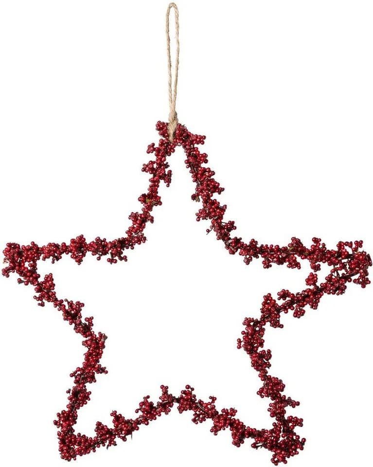 Creativ deco Dekostern Weihnachtsstern, 6er Set, mit Mini-Beeren, Hängedekoration - Bild 2