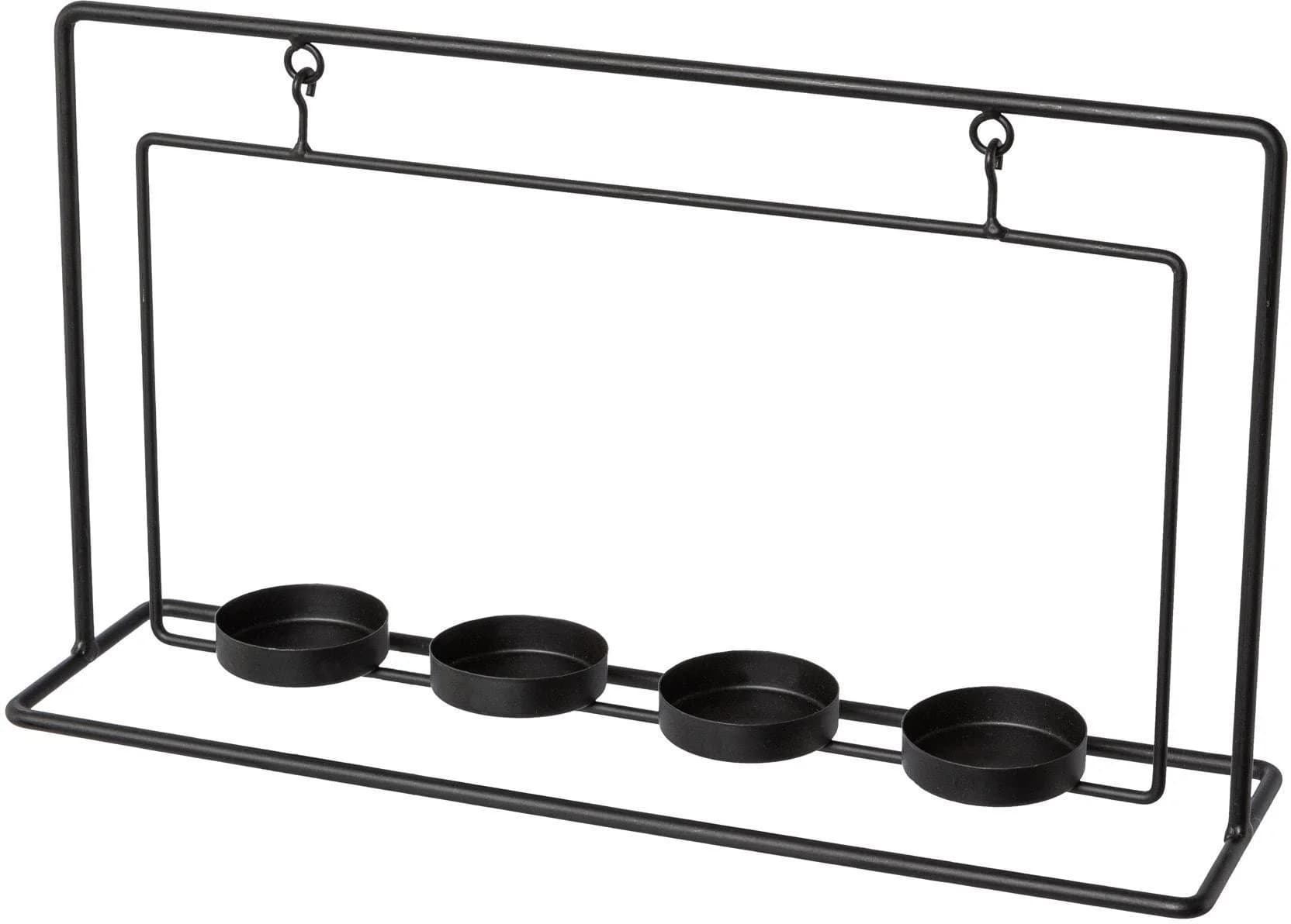 Teelichthalter CREATIV DECO "Weihnachtsdeko" Schwarz Metall