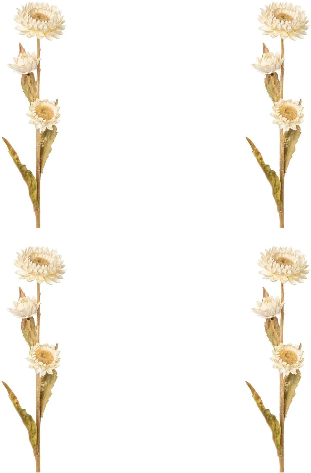 Creativ Green Kunstblume Strohblume 4er Set Beige Creme