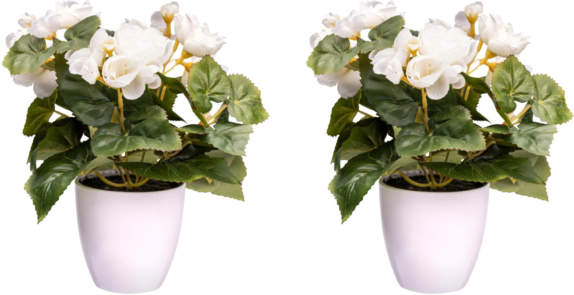 Kunstblume CREATIV GREEN Begonienbusch Creme Kunstpflanzen