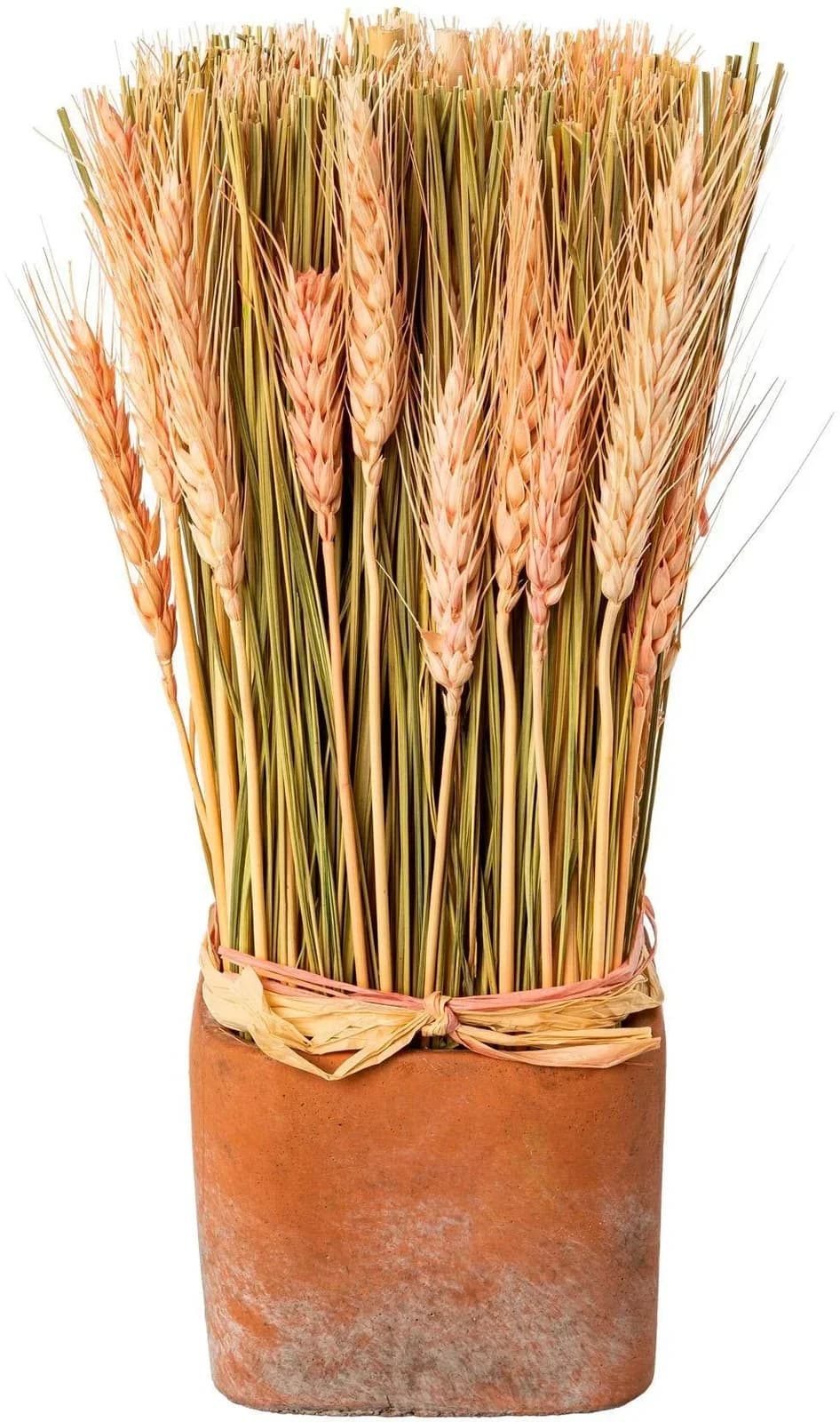 CREATIV HOME Trockenblumen im Topf Rosa Kunstpflanzen Terracotta