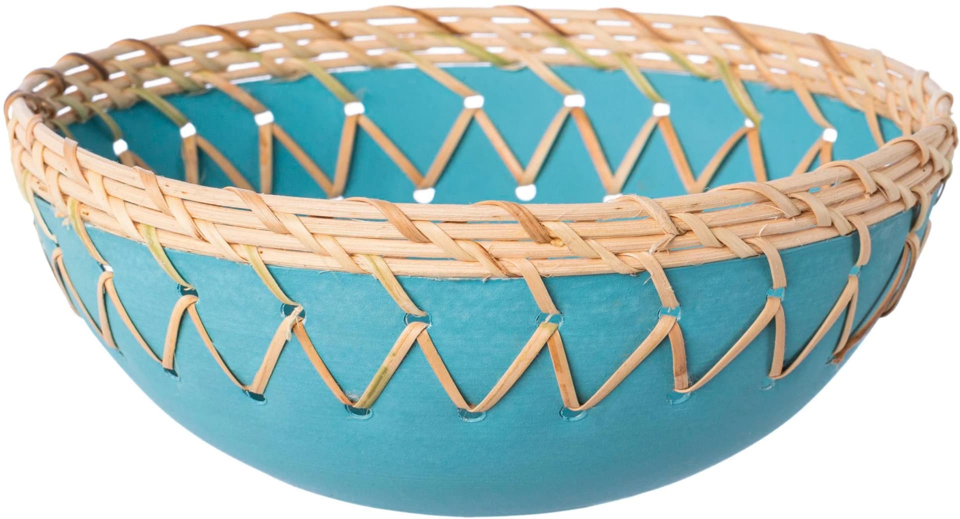 Dekoschale CREATIV HOME Schale mit Sisalverzierung Blau Metall