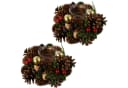 Creativ home Teelichthalter Adventsgesteck mit Glitzer 2er Set Bild 2