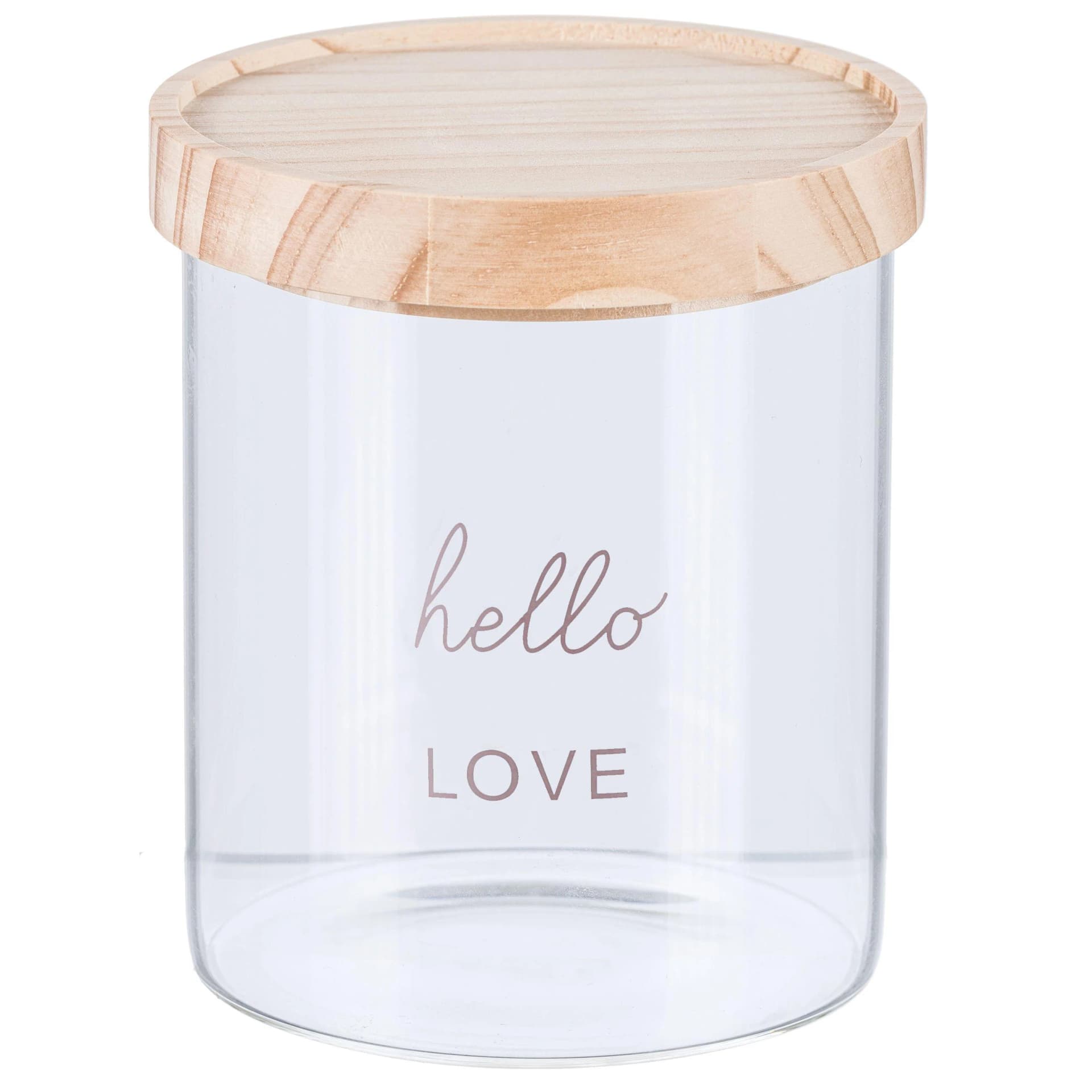 Vorratsdose HELLO Glas Holz Silikon