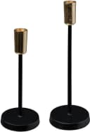 OTTO HOME Stabkerzenhalter Azlynn Schwarz-Gold Aluminium 2er Set Bild 2