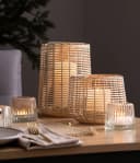 HOME AFFAIRE Windlicht Kerzenhalter Vallenay Naturweide Metall Braun-Silber Bild 1