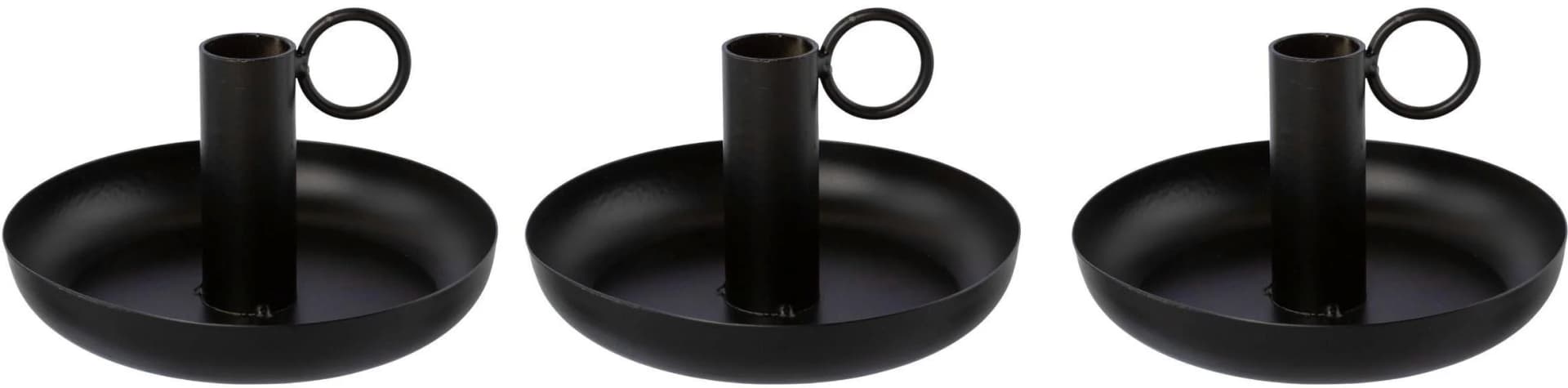 OTTO HOME Stabkerzenhalter Engla Schwarz Metall 3er Set
