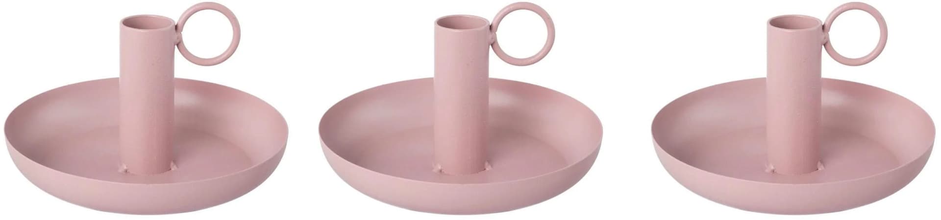 CREATIV HOME Kerzenhalter WUZZ Rosa Metall mit Henkel