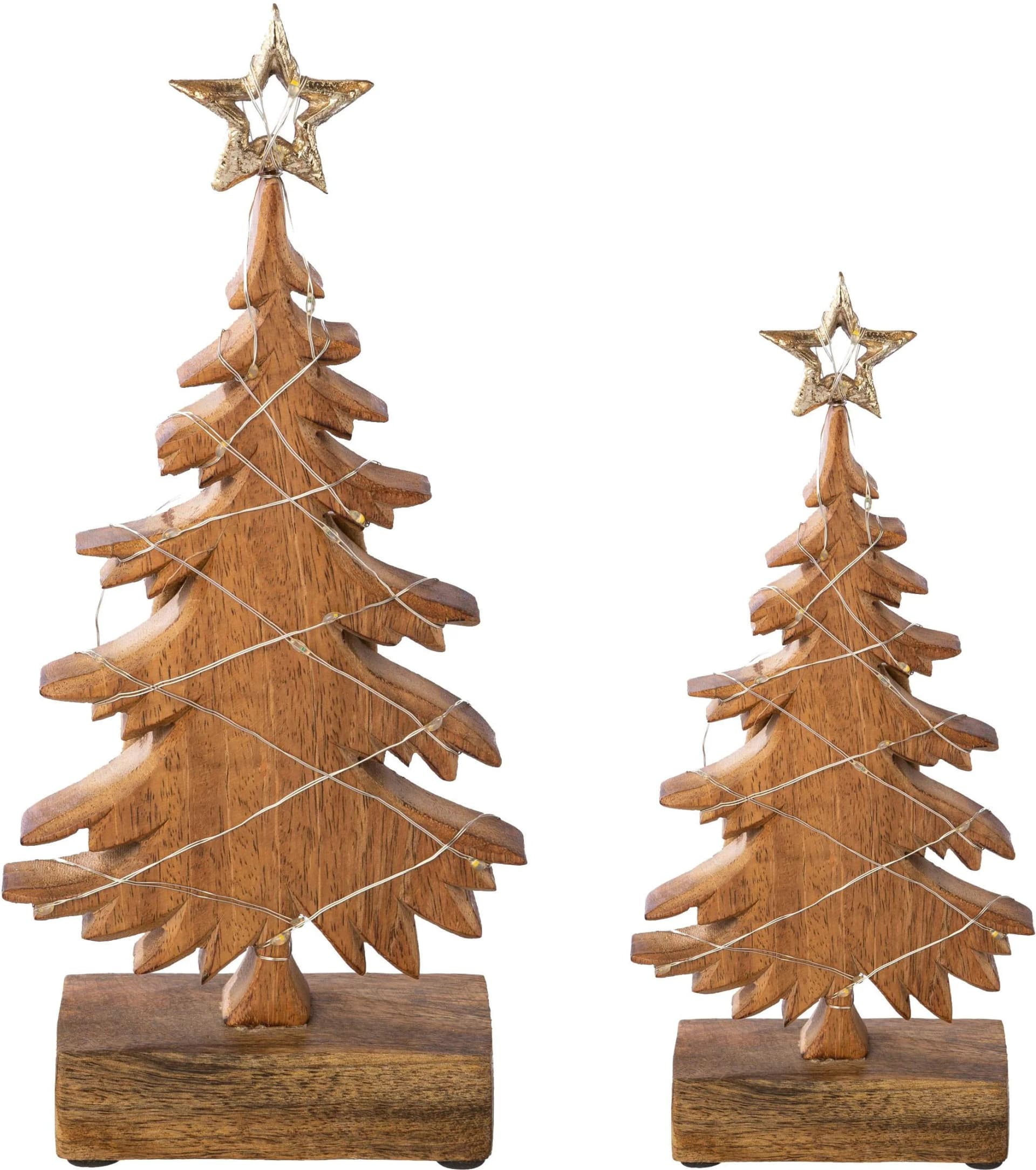 CREATIV DECO LUMEN Dekofigur Tannenbaum Set Gold LED