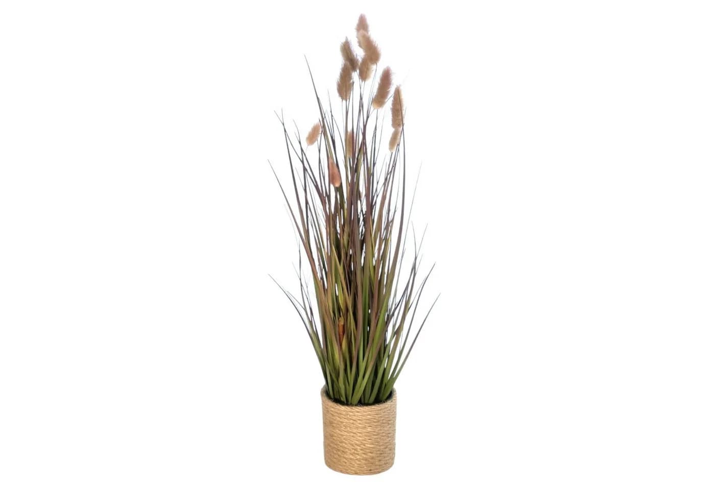 Gasper Künstliches Lagurusgras im Topf ca. 60cm Grün/Rosa - Bild 2