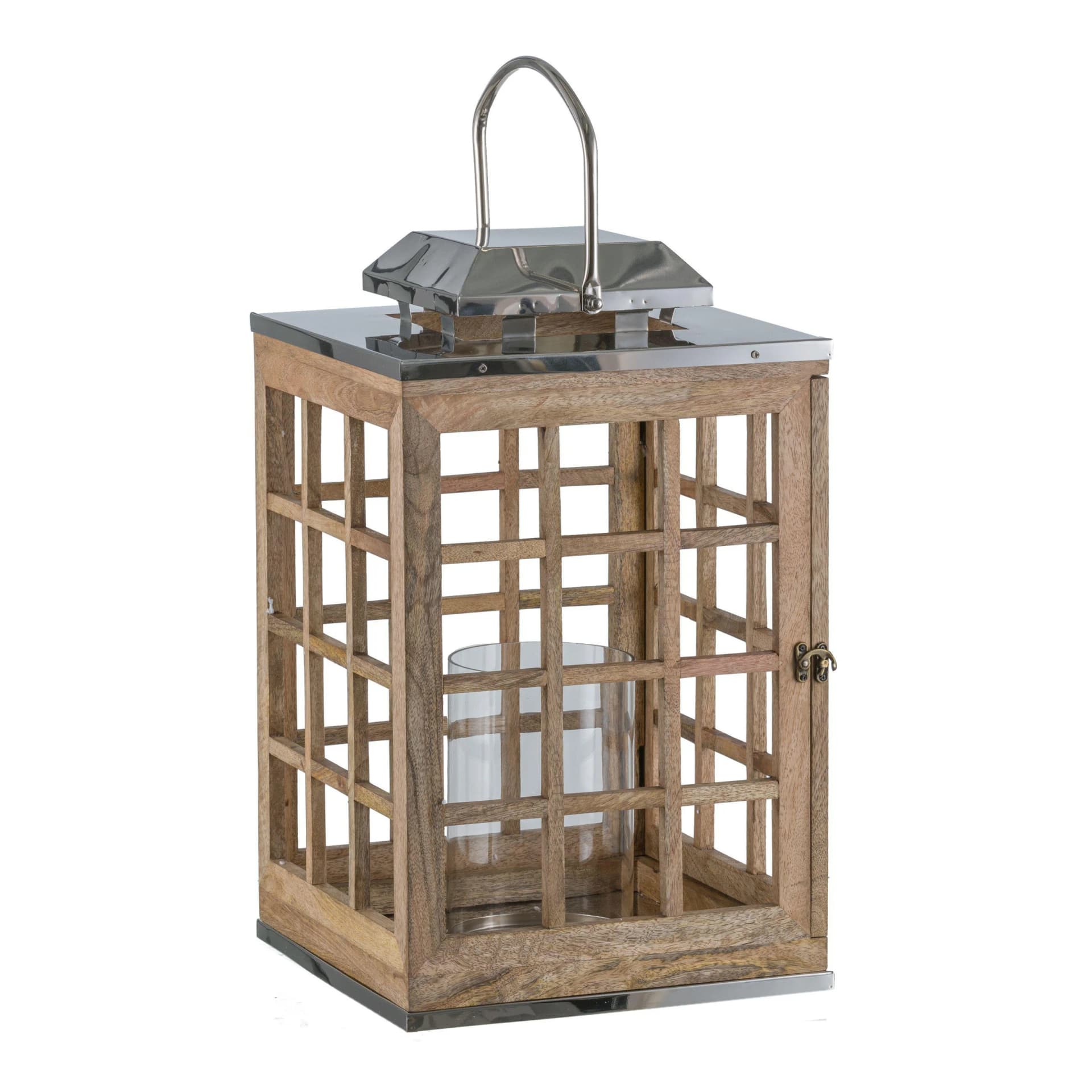 Gasper Laterne THE HOUZZ Braun Holz Aluminium