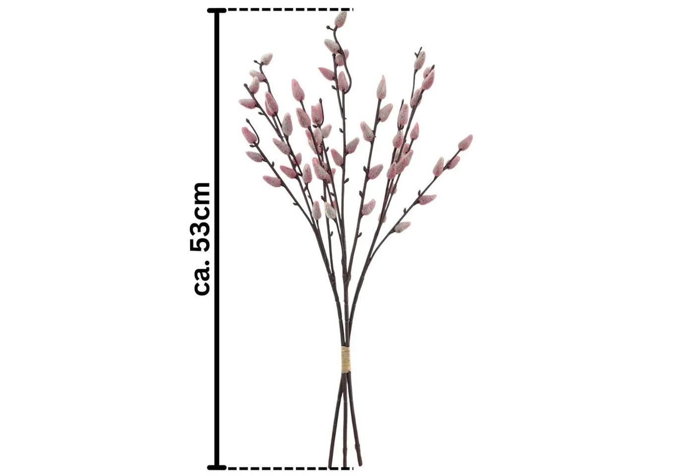 Künstlicher Weidenkätzchen-Bund 53cm Palmkätzchen Osterdeko Pink-Rosa naninoa GmbH