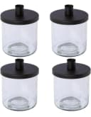 CREATIV HOME Kerzenhalter 4er Set Schwarz Glas Metall Bild 2
